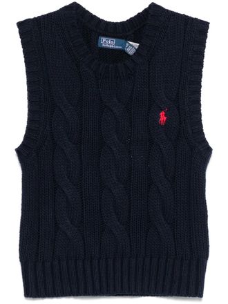 Polo Ralph Lauren cable-knit vest - women - Cotton - L - Blue