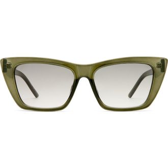 AIRE Solstice 53mm Cat Eye Sunglasses in Steel /Khaki Grad at Nordstrom