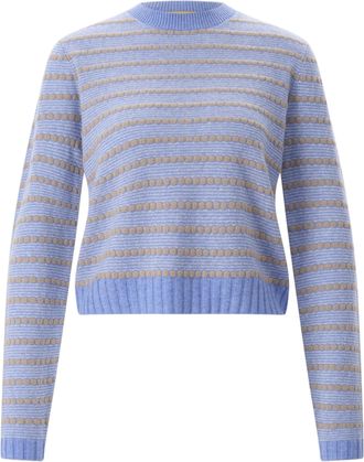 Guest In Residence Striped Cashmere Sweater With Contrast Ribbed Trim
