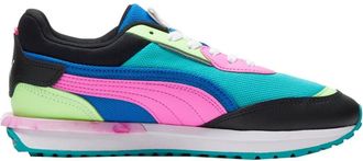 Puma Womens City Rider Marble Sneaker, Viridian Green/Puma Black/Luminous Pink, 5.5 UK