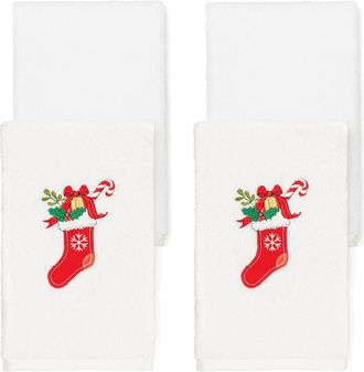 Linum Home Textiles Christmas Stocking Hand Towel Set (Set Of 4)