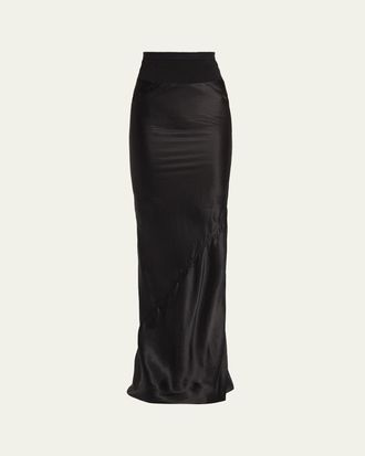 Rick Owens Coda Mixed-Media Maxi Skirt