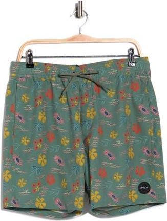 Rvca Lehua Swim Shorts in Green Multi at Nordstrom Rack, Size Xx-Large