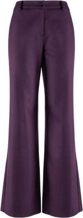 Nenette Pantalone Gamba Dritta Tessuto Poly - Dames - Wijde Broeken - Paars - XS - Leer - Broeken