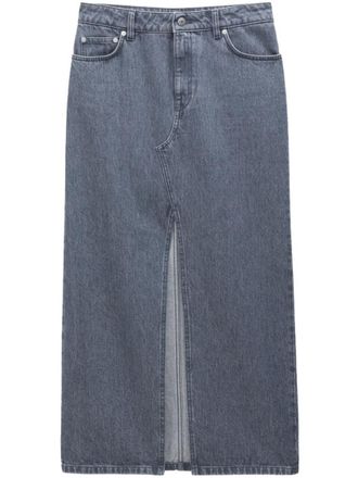 Filippa K Grey Slit Denim Long Skirt