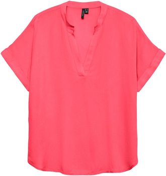 Vero Moda Shirtbluse VERO MODA VMBEAUTY SS TOP GA NOOS, Damen, Gr. XL, coral paradise, Web, Obermaterial: 100% Viskose, unifarben, normal, V-Ausschnitt, Blusen 