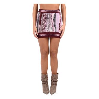 Laneus Rok in jacquard slim fit - Dames - Rokken - Veelkleurig - Maat: M Wol