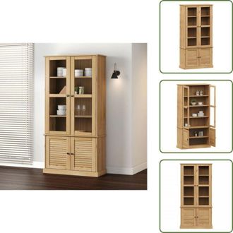 vidaXL The Living Store Vetrina VIGO 85x35x170 cm in Legno Massello di Pino - Vetrina in pino