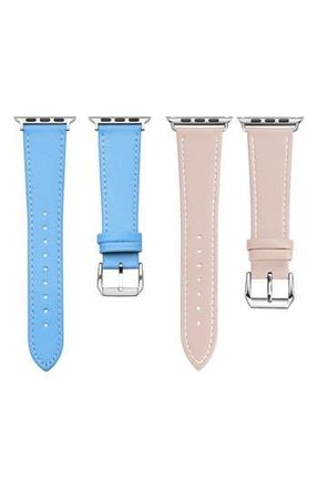 Posh Tech Leather Bands for Apple Watch in Blue at Nordstrom Rack