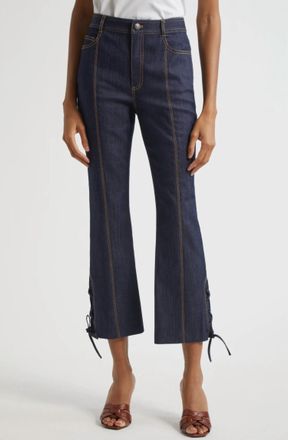 Cinq &agrave; Sept Lace Up Shannon Pants In Blue