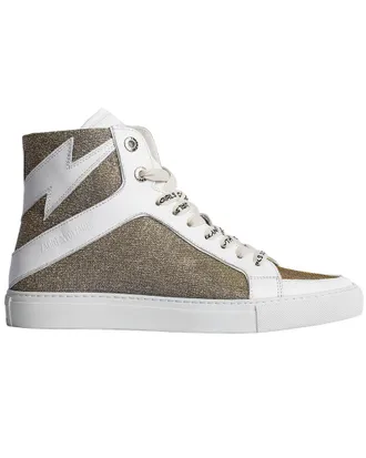 Zadig&Voltaire High Flash Sparkle Leather Sneaker