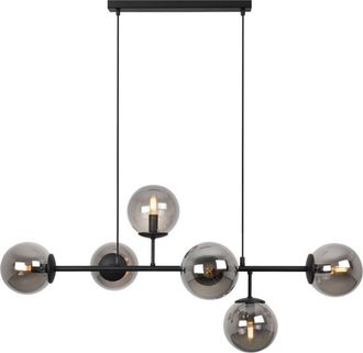 OEM L&aacute;mpara De Techo Siena Negra 6 L&aacute;mpara Plana Grafito E14 Brazos Largos