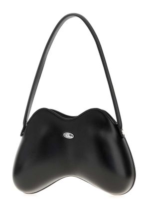 Diesel Womens Black Leather Synthetic Double-D Shoulder Bag T8013 Borse A Mano