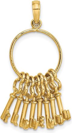 Diamond2Deal 14k Yellow Gold Moveable 3D I LOVE YOU Key Chain Charm