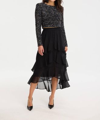 Allison New York Ella Midi Skirt In Black