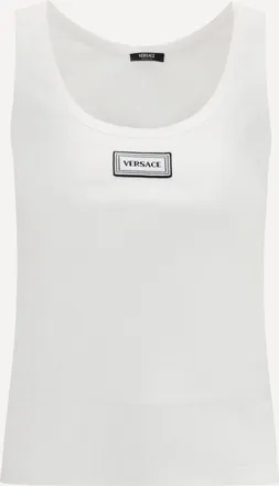 Versace Canotta in cotone stretch a costine Woman 42
