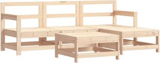 vidaXL Juego De Sof&aacute;s De Jard&iacute;n 5 Piezas Madera Maciza De Pino Vidaxl