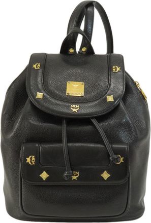 MCM Mcm Black Leather Backpack (Pre-Owned)