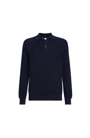 Brunello Cucinelli Rib knit polo in Navy Blue at Nordstrom, Size 44 It