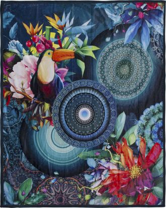 Hip Plaid »Cailani« Sehr Weich, Kuscheldecke, 130x160 cm, Wendeoptik, Mandala, Dunkel Blau