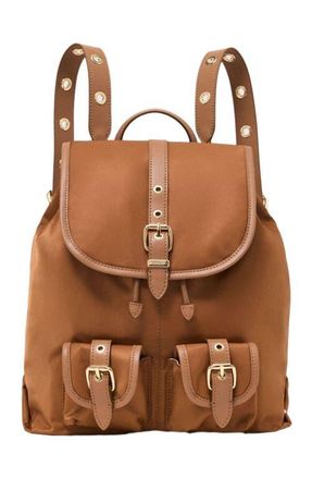 Maje Leather and nylon backpack in Camel at Nordstrom, Size Medium