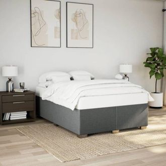vidaXL Cama Sin Colch&oacute;n De Tela Gris Oscuro 160x200 Cm Vidaxl