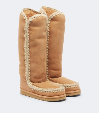 Mou Shearling-lined suede knee-high boots