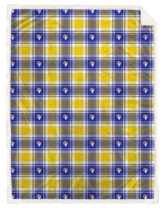 Pegasus Sports Los Angeles Rams Nfl Team Plaid Sherpa Oversized Blanket