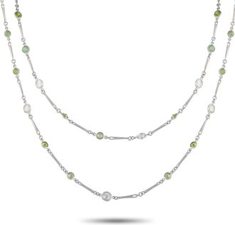 Luxury Bazaar Platinum 7.13ct Diamond and Demantoid Necklace MF21-012726