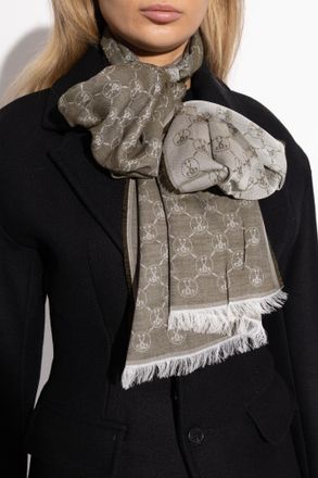 Moschino Scarf With Monogram, Unisex, Grey