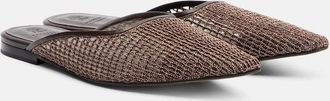 Brunello Cucinelli Monili leather-trimmed mules