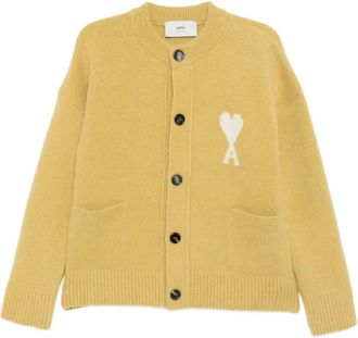 Ami Ami De Coeur cardigan - men - Alpaca/Wool/Polyamide/Elastane - L - Yellow