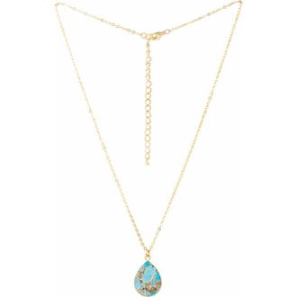 Saachi 18K Gold Plated Mojave Turquoise Teardrop Pendant Necklace at Nordstrom Rack