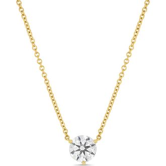 Bony Levy Prong Set Diamond Solitaire Necklace (Online Trunk Show) in 18K Yellow Gold at Nordstrom, Size 18