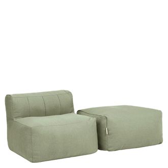 Icon Brand Sof&aacute; modular de jard&iacute;n de 2 plazas en olefina impermeable verde salvia