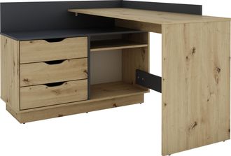 Byliving Eckschreibtisch »Bern« mit viel Stauraum, Breite 129 cm, rechts oder links montierbar