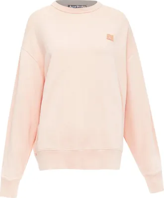 Acne Studios Fairah Face pink smiley square cotton pullover sweatshirt XS
