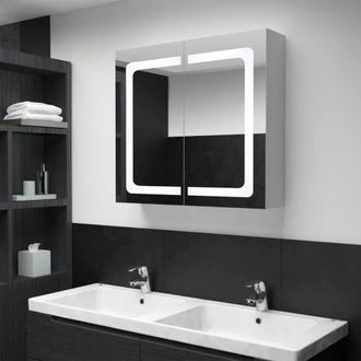 Berkfield Home LED Bathroom Mirror Cabinet 80x12.2x68 cm in White