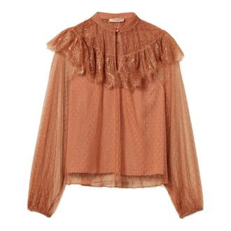 Twinset Blouses, female, Brown, Size: S Blusa