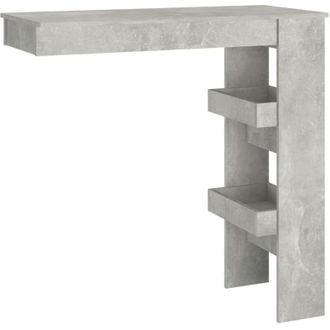 vidaXL Wall Bar Table Concrete Grey 102x45x103.5 cm Engineered Wood Vidaxl