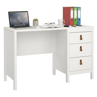 Dmora Dmora - Escritorio Murjan, Escritorio Multiusos, Mesa De Oficina Para Pc, El Plan De Trabajo, 120x48 H77 Cm, Blanco