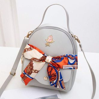 Generic Womens Backpack - Stylish Messenger Backpack for Women Compact Crossbody Phone Purse with Shoulder Strap Secure Letter Bag (Grey, One Size)