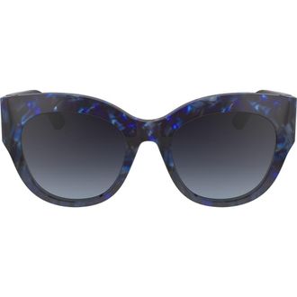 Longchamp 55mm Gradient Butterfly Sunglasses in Blue Havana at Nordstrom