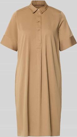 Milano Milano Italy Knielanges Hemdblusenkleid mit Knopfleiste in Cognac, Gr&ouml;&szlig;e 34