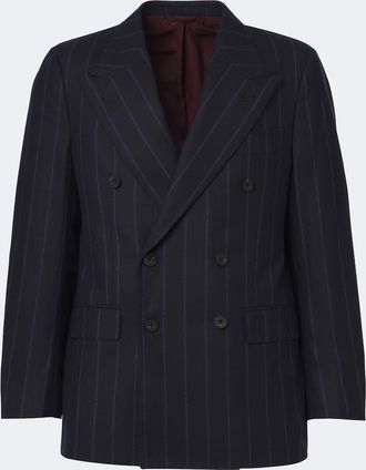 Rubinacci Chalk stripe virgin wool blazer