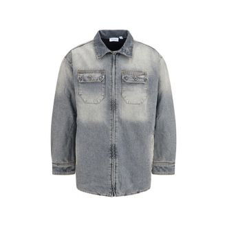 Off-white Gray Cotton Denim Mens Jacket