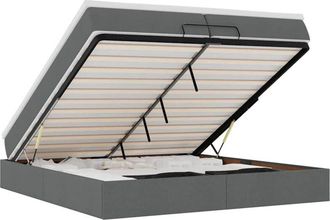 vidaXL Estructura Cama Otomana Colchones Tela Gris Oscuro 200x200cm
