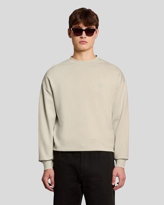 Lyle & Scott Mens Relaxed Crew Neck Sweatshirt - Beige - Size X-Large