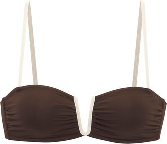 Copenhagen Bandeau-Bikini-Top COPENHAGEN STUDIOS Emma, Damen, Gr. 34, Cup A/B, braun (chocolate), Recycling-Polyamid, Bikini-Oberteile Bandeau-Bikini-Top, mit Ko