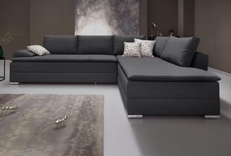 Inosign Ecksofa »Night & Day L-Form, B: 324 cm« mit Bettfunktion, Bettkasten & 3 Zierkissen, Boxspringbett 180x200 cm